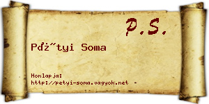 Pétyi Soma névjegykártya